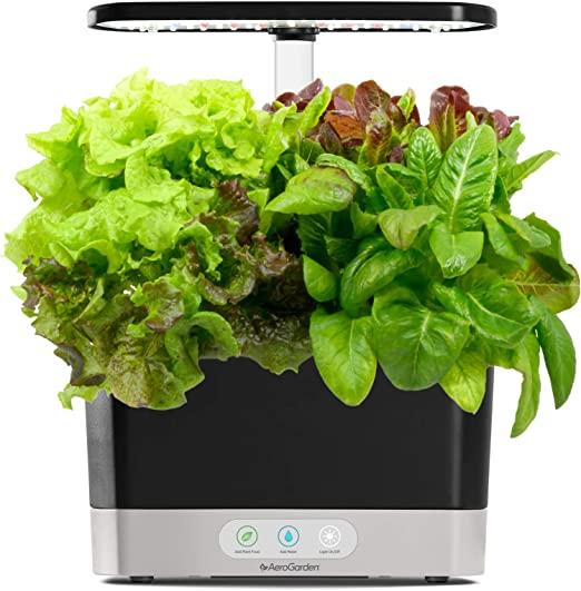 AeroGarden Harvest With Heirloom Salad Greens Pod Kit 6-Pod 100690 - Black Like New