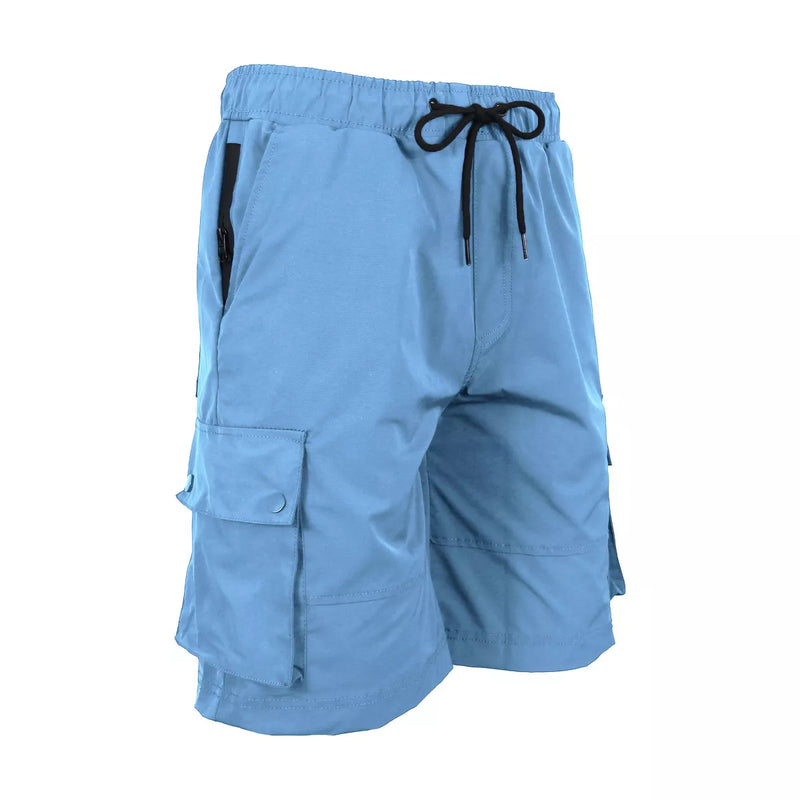 JUMP START MEN'S 9.5IN DRAWSTRING PULL-ON CARGO SHORTS - SIZE: MEN XL - BLUE - Brand New
