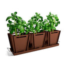 Groovebox Planters | Set of 3 | 6" x 6" | Metal Pots | B0892X85QJ | Sandstone - Brand New