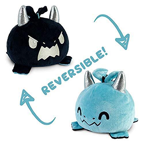 TeeTurtle - The Original Reversible Dragon Plushie - Blue + Black - Like New