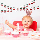 JEXINE 3 PIECES CHERRY GARLAND DECOR SUMMER CHERRIES PARTY DECORATIONFUL - Like New