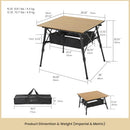 ARROWHEAD OUTDOOR 39" ALUMINUM FOLDING CAMP ROLL UP TABLE, CARRY BAG - BEIGE - Like New