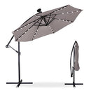 Zersun 10FT Patio Umbrella Solar Powered LED Cantilever Umbrellas - Grey - Like New
