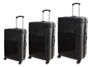 ADRIENNE VITTADINI 3PC SET HARDCASE DECO STRIPE - BLACK - Like New