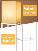 PARTPHONER FLOOR LAMP WITH SHELVES FOR LIVING ROOM WHITE SHELF LAMP - Like New