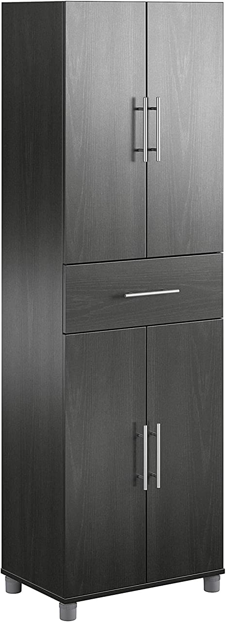 Ameriwood™ Home Camberly 4-Door/1-Drawer 24"W Storage Cabinet 8487335COM - Black Like New