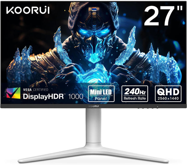 KOORUI 27” 240Hz Gaming Monitor QHD 1ms GN10 - WHITE/GREY Like New