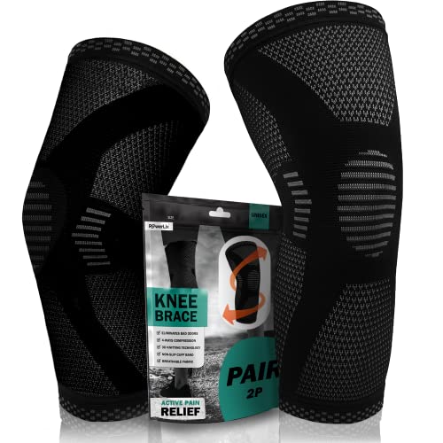POWERLIX KNEE COMPRESSION SLEEVE (PAIR) - BEST KNEE BRACE FOR KNEE PAIN - Like New