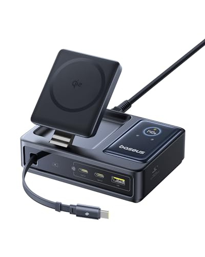 BASEUS NOMOS 5-IN-1 CHARGING STATION 140 W USB-C CHARGER CCNMS140 - BLACK - Like New
