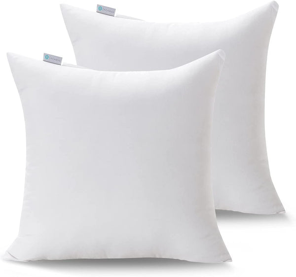 ACANVA 26X26 INCH, 2 COUNT, DECORATIVE THROW PILLOW INSERTS, SQUARE TOP, WHITE - Like New