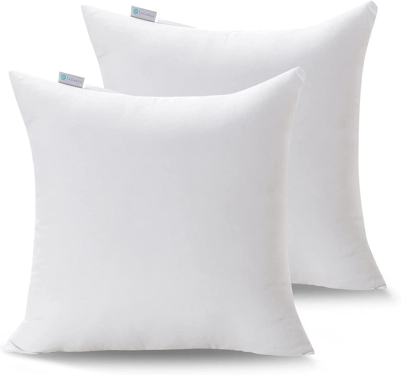 ACANVA 26X26 INCH, 2 COUNT, DECORATIVE THROW PILLOW INSERTS, SQUARE TOP, WHITE - Like New