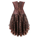 frawirshau Women's Steampunk Corset Dresses Halloween Costumes Brown XL - Brand New