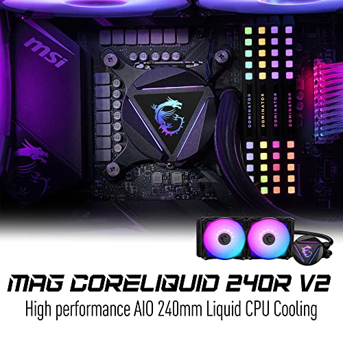 MSI MAG CORELIQUID 240R V2 AIO ARGB CPU LIQUID COOLER - BLACK - Scratch & Dent