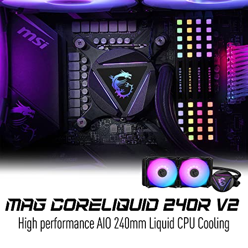 MSI MAG CORELIQUID 240R V2 AIO ARGB CPU LIQUID COOLER - BLACK - Like New