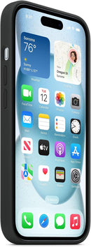 APPLE IPHONE 15 SILICONE MAGSAFE: LIGHTWEIGHT PHONE CASE - BLACK - Like New