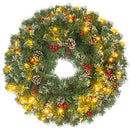 Dazzle Bright 24" Pre-Lit Christmas Wreath B099N6MMSJ - Green - Brand New