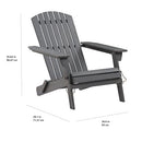 AMAZON AWARE FSC CERTIFIED OUTDOOR FOLDING ADIRONDACK CHAIR, WOOD, DARK GREY - Like New