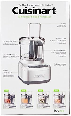 CUISINART FP-8SVFR 8 Cup Food Processor Silver - SILVER Like New