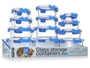 BAKKENMASTER BOROSILICATE GLASS STORAGE LIDS 24 PIECES BPA-FREE - BLUE - Brand New
