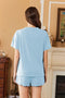 Ekouaer Womens Pajama Sets 2 Piece Pjs Short Sleeve Lounge Set - CLEAR BLUE - XL - Brand New