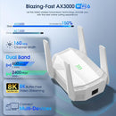 KOCTIC AX3000 WIFI 6 EXTENDER, DUAL BAND WIFI EXTENDER SIGNAL BOOSTER - WHITE - Like New