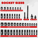 YIYITOOLS 48 PCS 3/8” DRIVE IMPACT SOCKET SET (5/16" TO 3/4" AND 8-22MM) - Like New