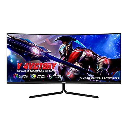 VIOTEK GNV34DBE2 34" UWQHD 144HZ MULTIMEDIA GAMING MONITOR - - Scratch & Dent