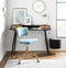 LumiSource Tania Task Office Chair with Wheels, Velvet, Light Blue Velvet - Like New