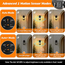 KONDRAS 2-PACK PORCH LIGHTS WITH GFCI OUTLET, MOTION SENSOR, 0815 - BLACK - Like New