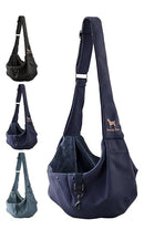 NOAH & PAW DOG SLING CARRIER FOR SMALL DOGS 5-18LB, PREMIUM TWILL - NAVY BLUE - Like New