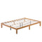 SPNFLYINN Classic Solid Wood Platform Bed Frame Wood SLAT Support Queen - Brown - Like New