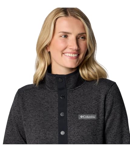 COLUMBIA WOMEN'S SWEATER WEATHER HALF SNAP - SIZE: WOMEN M - BLACK HEATHER - Brand New