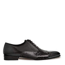 Mezlan Davos Mens Luxury Lace-Up Dress Shoes Black Formal Blucher Oxfords 11 - Brand New