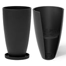 LA Jolie Muse Black Tall Planters Set of 2 20 Inch Tall Outdoor Planters - Brand New