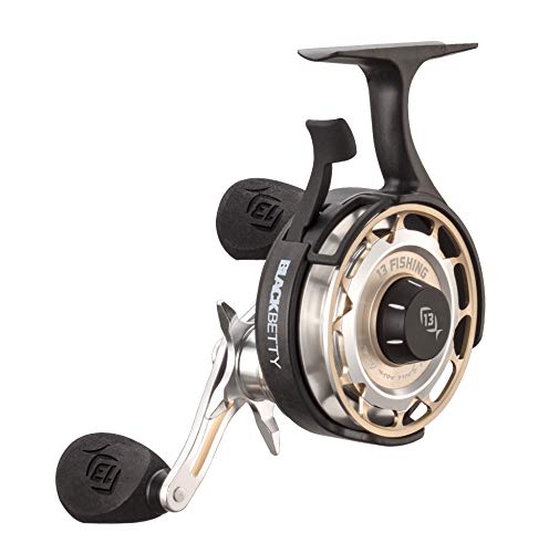 13 FISHING FREEFALL CARBON INLINE ICE FISHING REELS 2.5:1 GEAR RATIO BLACK/GOLD Like New