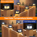 MLAMBERT 12 PACK SOLAR POST LIGHTS OUTDOOR LED FENCE CAP LIGHT 4X4 POSTS - BLACK - Like New