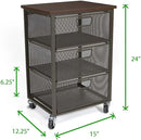 Mind Reader Network Collection Rolling Storage Cart 3TMESHC-BLK - BLACK - Like New