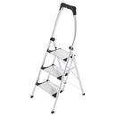 HAILO K95 LivingStep 3-Step Ladder – Aluminum, Safety Rail - Silver/Black - Like New