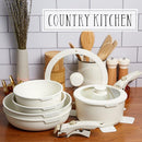 Country Kitchen 13 Piece Pot Pans Nonstick Removable Handle YFAC13RH-CRM - Cream - Like New