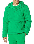 AMAZON ESSENTIALS MENS ANORAK HOODED QUARTER-ZIP PUFFER COAT SIZE M GREEN - Brand New