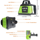 HUEPAR 360 HORIZONTAL RED INTERIOR/EXTERIOR ROTATING BEAM - GREEN - Like New