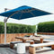BLUU 10 FT. ALUMINUM SQURARE PATIO OFFSET CANTILEVER UMBRELLA - ROYAL BLUE - Like New