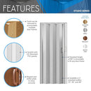 TECHNI HOME STUDIO SERIES 48" W PVC FOLDABLE ACCORDION DOORS WHITE OAK - Like New