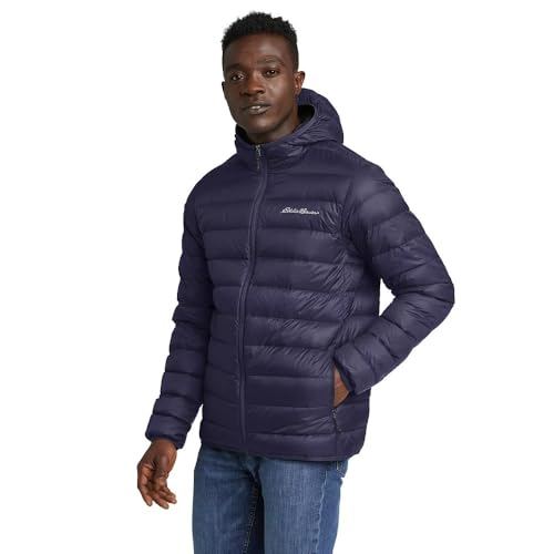 EDDIE BAUER MEN'S CIRRUSLITE HOODED DOWN JACKET - ATLANTIC - XL - Brand New