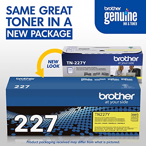 Brother Genuine TN227Y, High Yield Toner Cartridge, Replacement Yellow Toner - Brand New