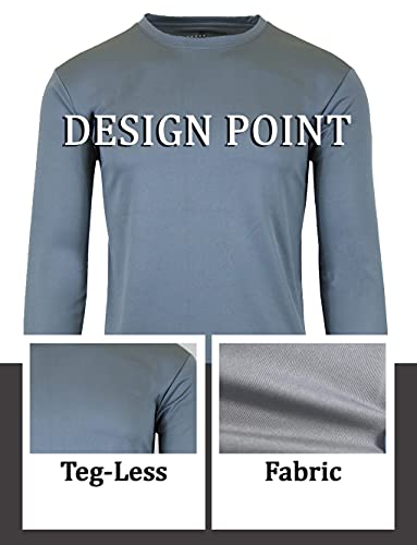 GALAXY BY HARVICE MEN'S LONG SLEEVE MOISTURE-WICKING TEE SIZE: MEN M - CHARCOAL - Brand New