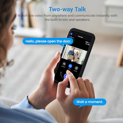 ARVOELIO WIRELESS WI-FI VIDEO DOORBELL CAMERA WITH AI MOTION DETECTION - BLACK - Like New