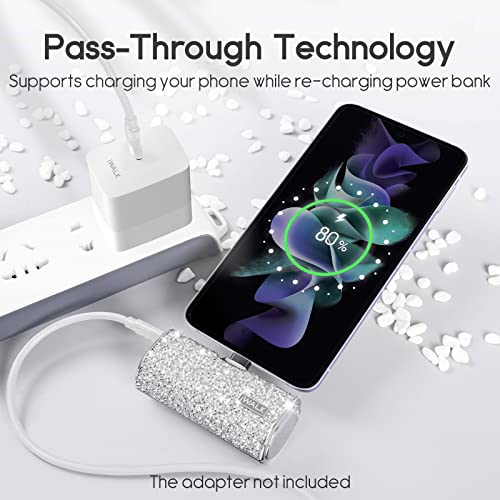 IWALK USB C PORTABLE CHARGER 4500MAH ULTRA-COMPACT SMALL POWER BANK SILVER - Like New