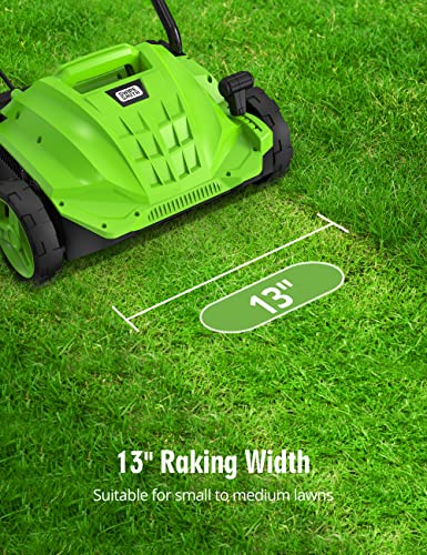 SWIPESMITH 13" 12 AMP ELECTRIC DETHATCHER SCARIFIER FOLDABLE HANDLE - GREEN - Like New