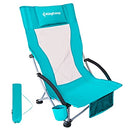 KINGCAMP FOLDING BEACH CHAIR HIGH BACK LIGHTWEIGHT PORTABLE BACKPACK - CYAN - Like New